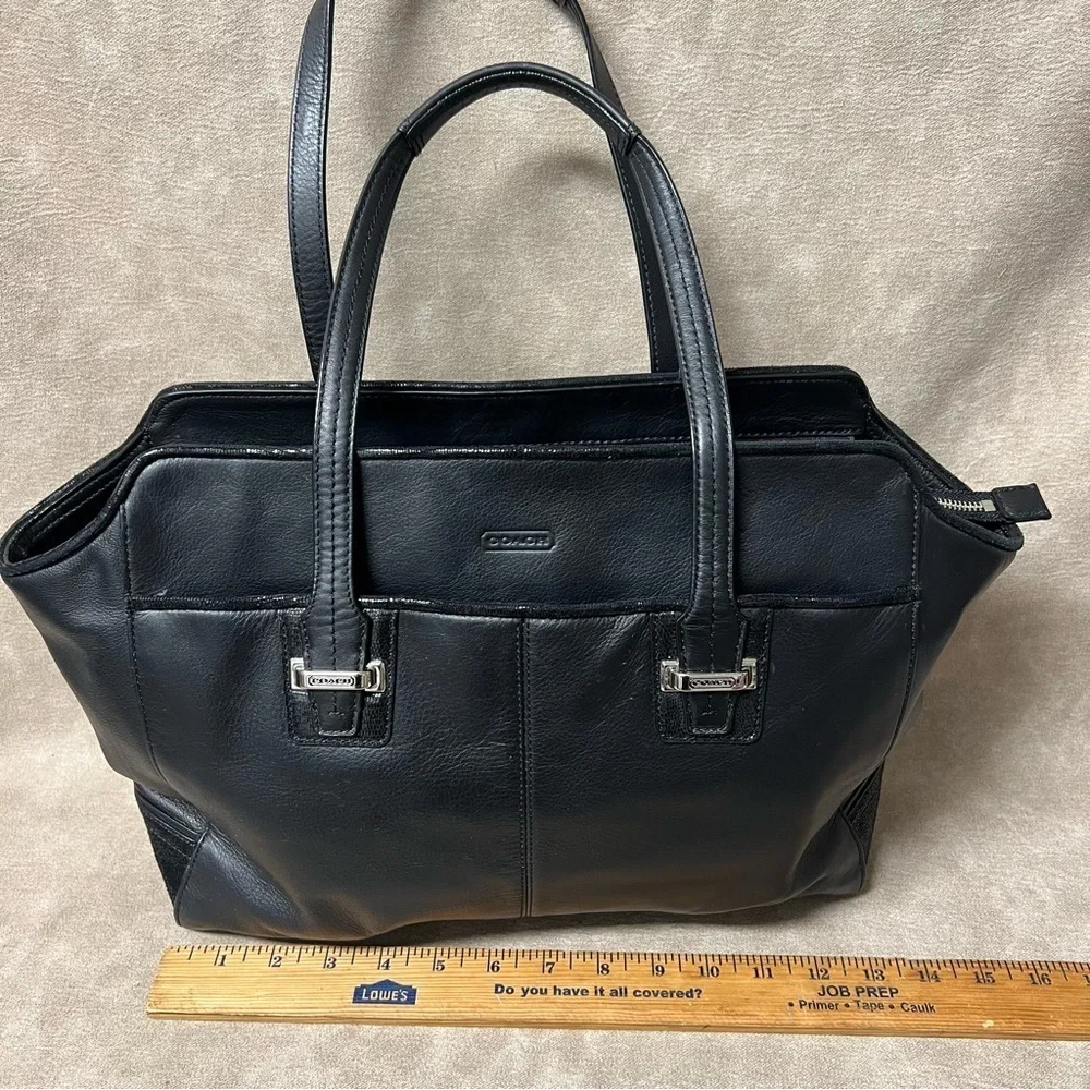 COACH Taylor Leather Alexis Carryall Shoulder Bag Purse in Black F25205